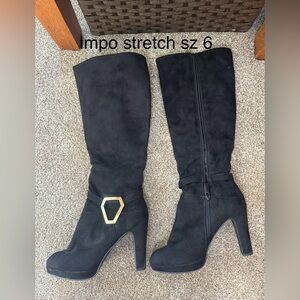 Impo Stretch Women's Black Heeled Boots Sz 6. EUC